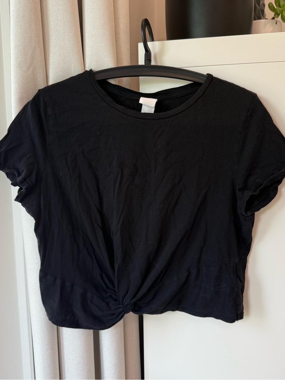 H&M Black Twist-Knot Crop Top